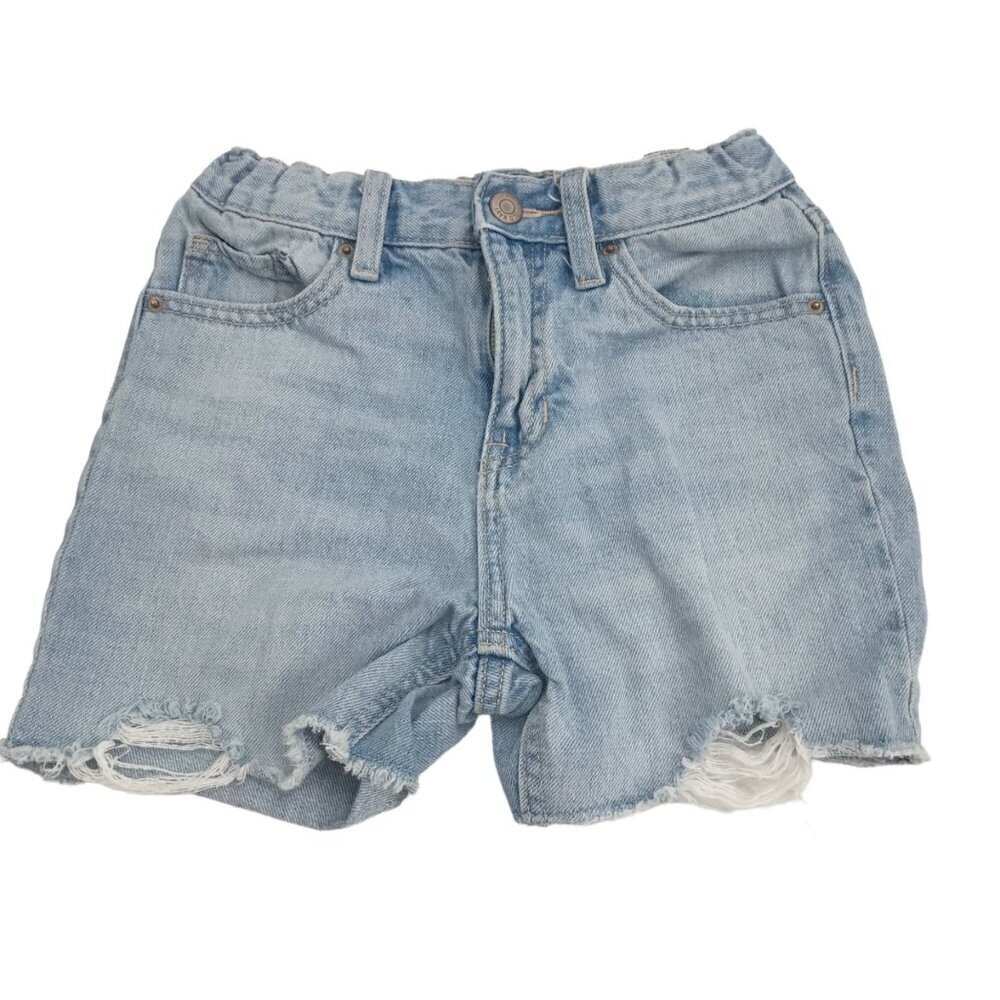 Old Navy High Rise Slouch Straight Light Wash Cut Off Shorts Youth Girls Size 7